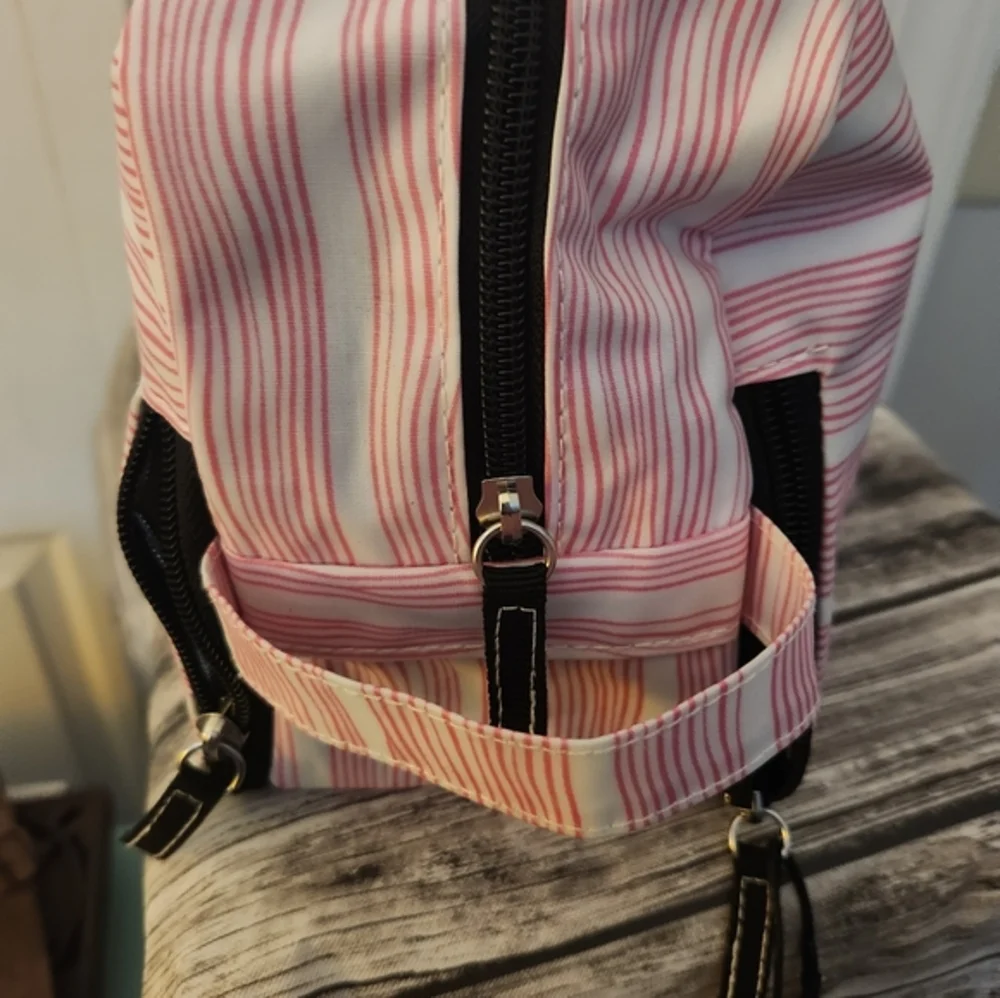 Scout Pink and White Striped Cosmetic Bag